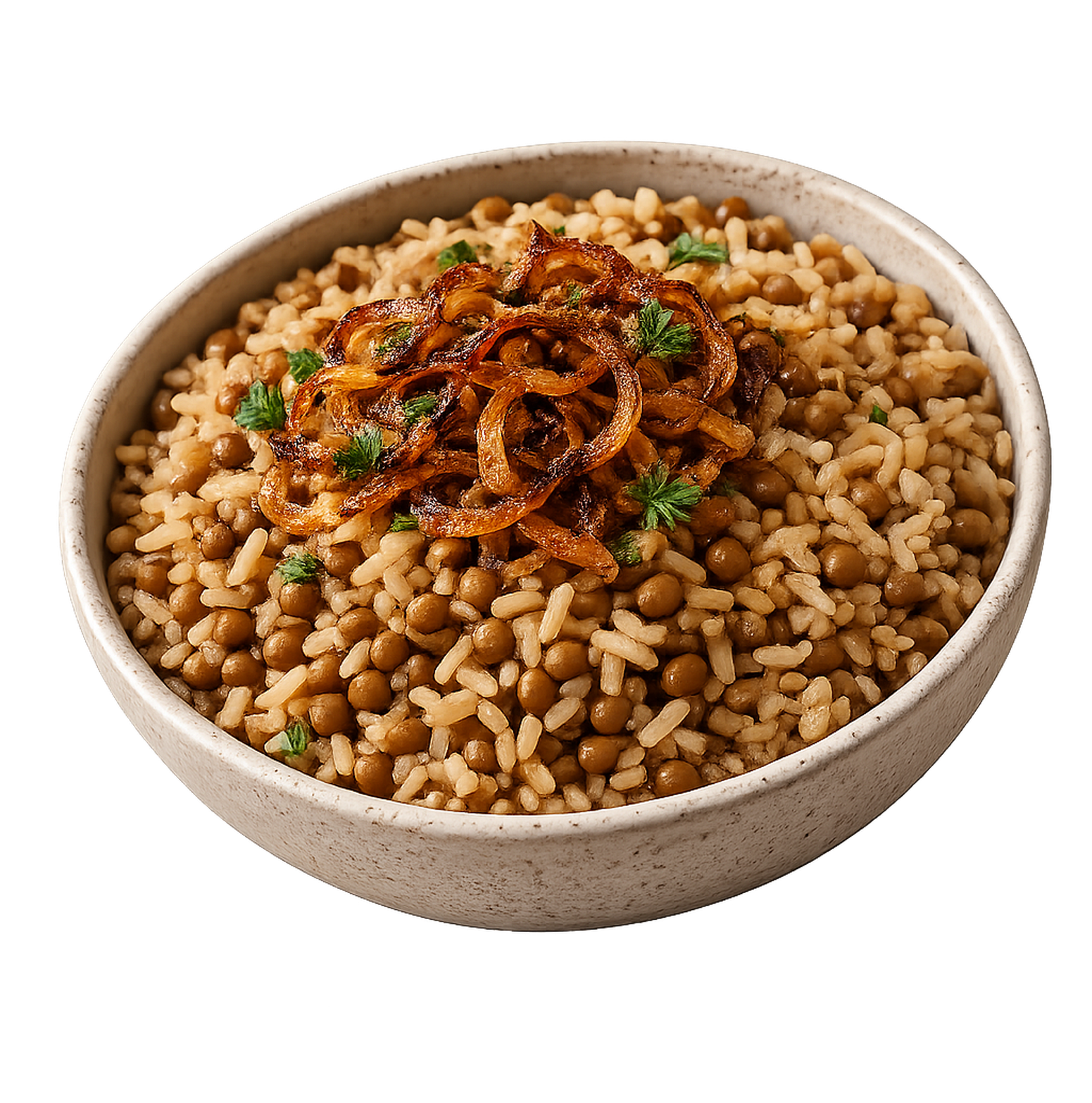 a bowl of mujadara